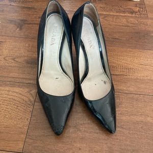 Prada black pumps (worn)